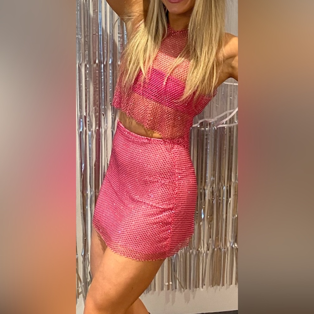 Meshki Diamanté set in Pink